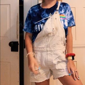 AMERICAN EAGLE LIGHT WASH OVERALLS